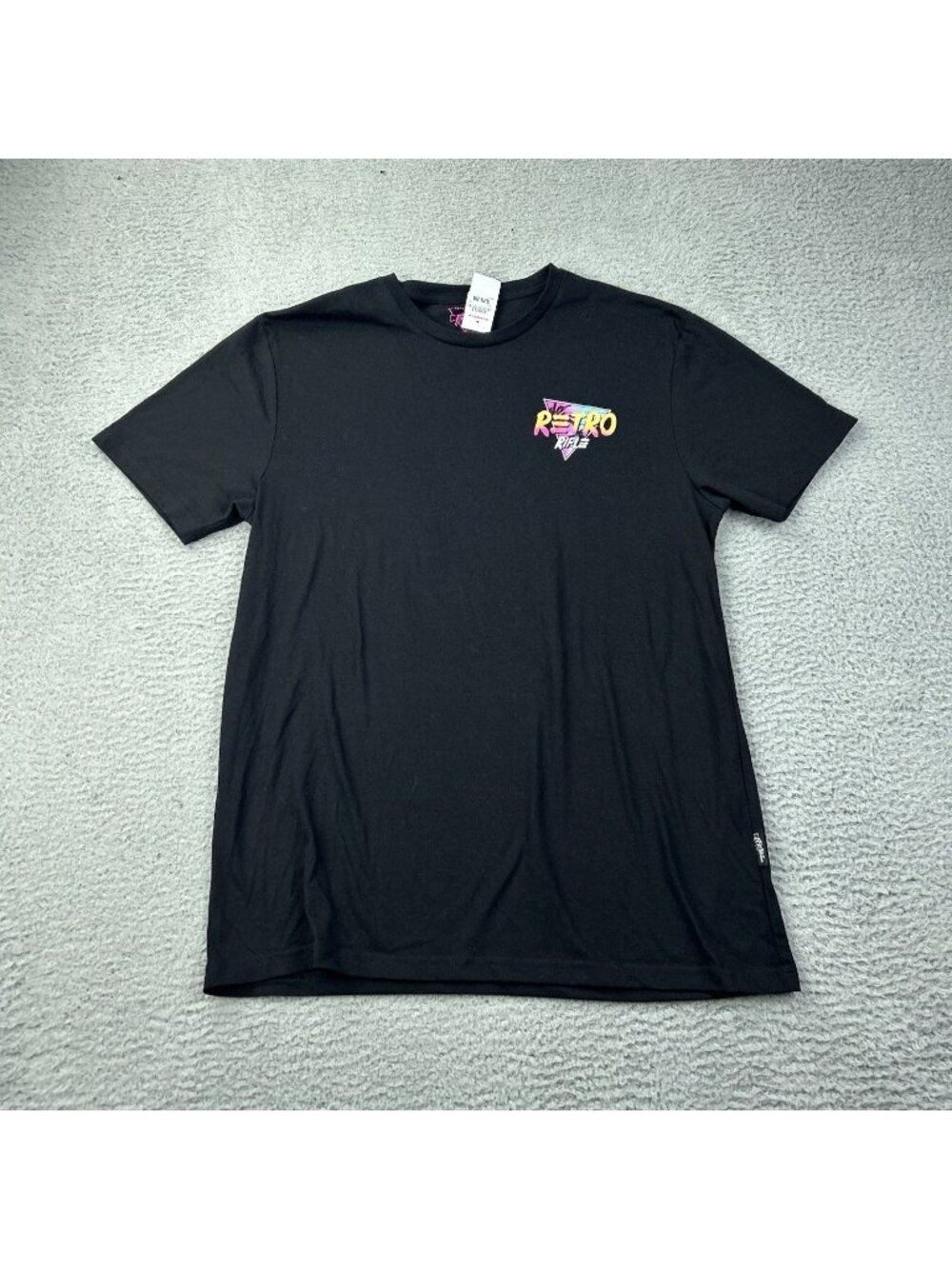 Retro Rifle Monkey Business T Shirt Black Neon Graphic Tee Mens Short Sleeve